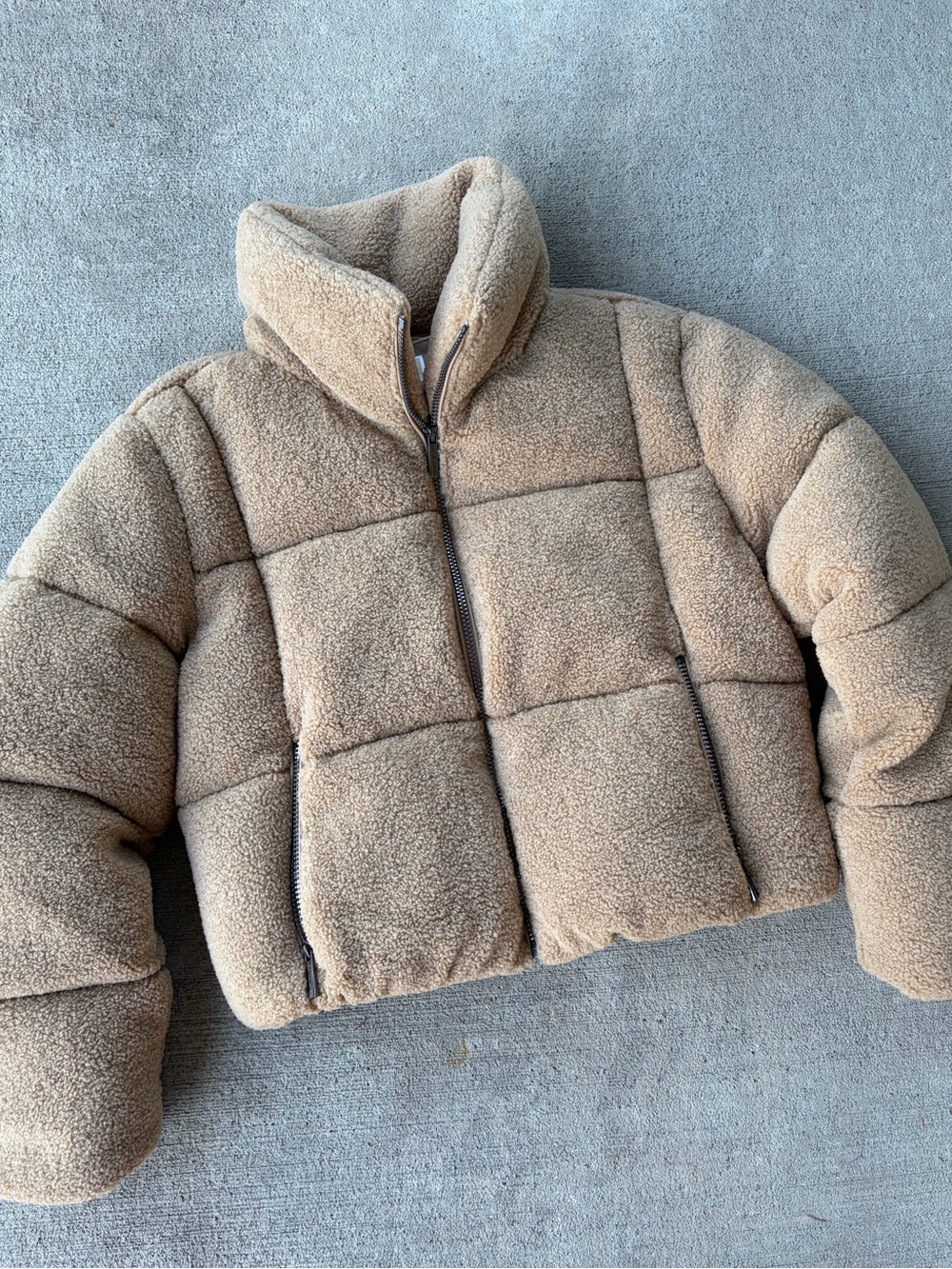 Michael Michael Kors faux shearling puffer jacket hazelnut tan NWT teddy coat